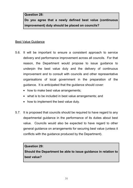 Local Government Reform - Consultation on Policy Proposals