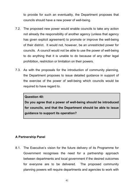 Local Government Reform - Consultation on Policy Proposals