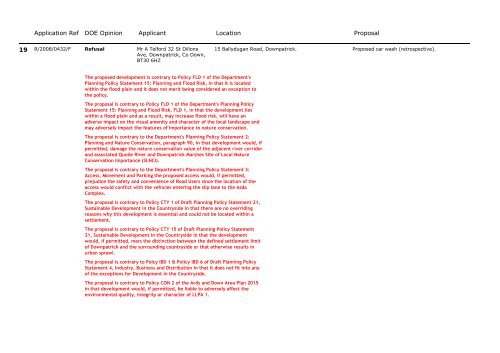 Council Schedules: Down - 27/04/09 - The Planning Service