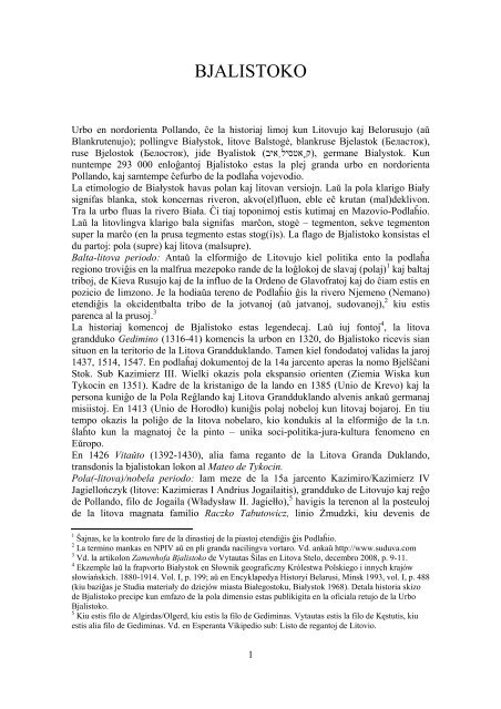 historio de Bjalistoko - Plansprachen.ch