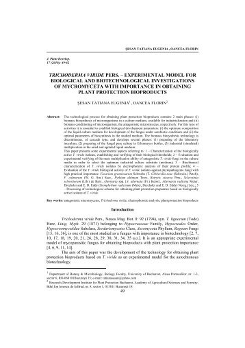 trichoderma viride pers. - Journal of Plant Development
