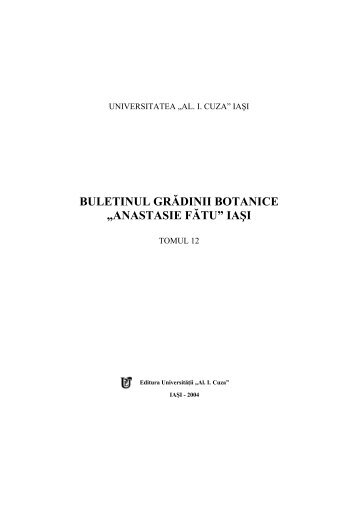 buletinul grÄdinii botanice - Journal of Plant Development