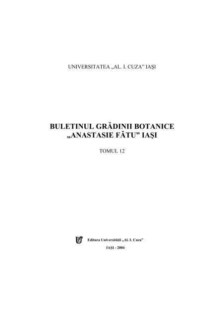 buletinul grÄdinii botanice - Journal of Plant Development