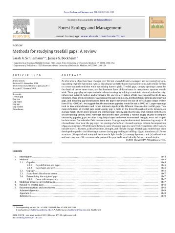 Methods for studying treefall gaps: A review