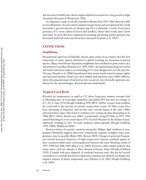 Ecological and Evolutionary Responses to Recent Climate Change