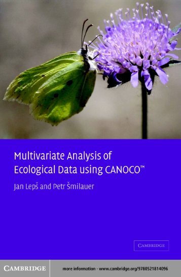 Multivariate Analysis of Ecological Data using CANOCO