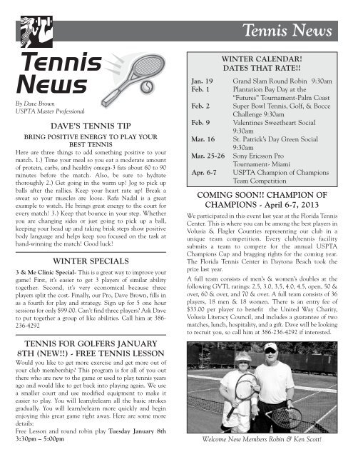 January-March 2013 Club Newsletter - Plantation Bay - Golf ...