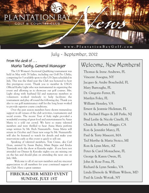 September 2012 Plantation Bay Golf Country Club