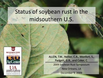 Status of Soybean Rust in the Midsouthern United States - Plant ...