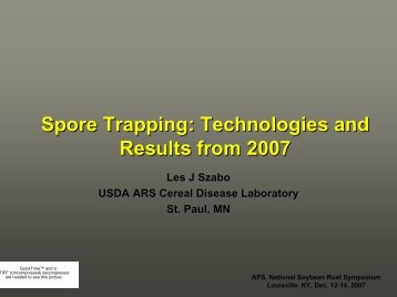 Spore Trapping Technology and Results from 2007. - Plant ...