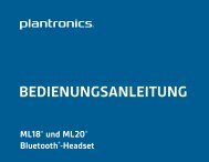 BEDIENUNGSANLEITUNG - Plantronics