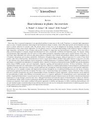 Heat tolerance in plants: An overview - Plantstress.com