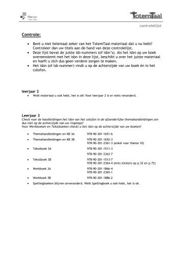 controlelijst - Plantyn