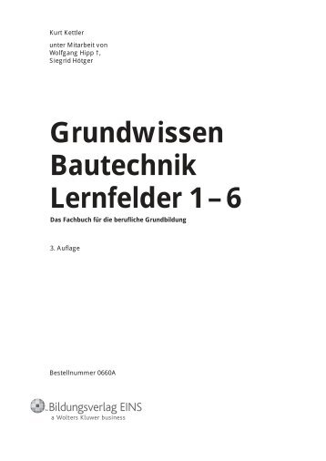 Grundwissen Bautechnik Lernfelder 1 â 6 - Plantyn