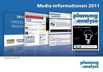 Media-Informationen 2011 - Planung & Analyse