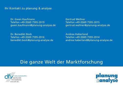 Media-Informationen 2011 - Planung & Analyse