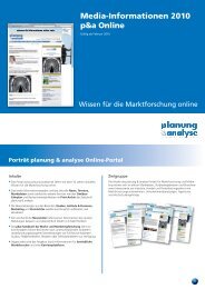 Media-Informationen 2010 p&a Online - Planung & Analyse