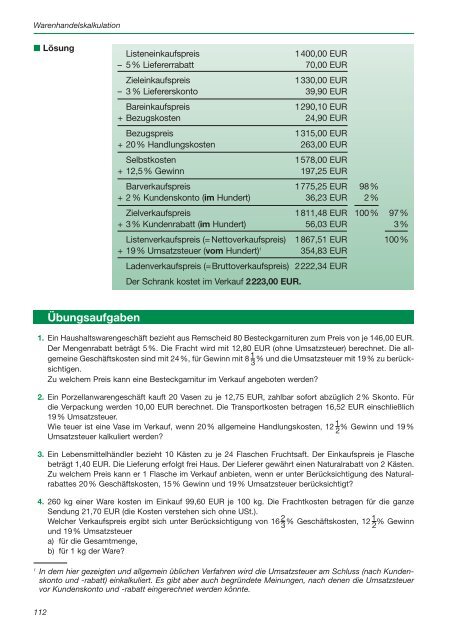 KaufmÃ¤nnisches Rechnen fÃ¼r berufliche Schulen - Bildungsverlag ...