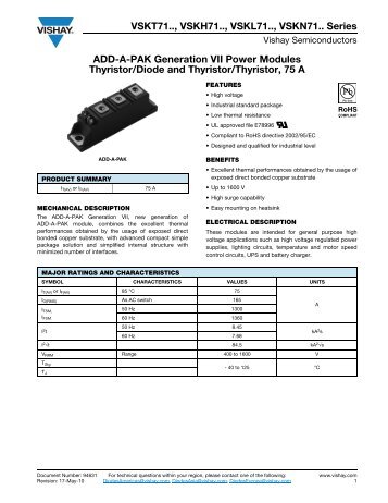 ADD-A-PAK Generation VII Power Modules Thyristor/Diode and ...