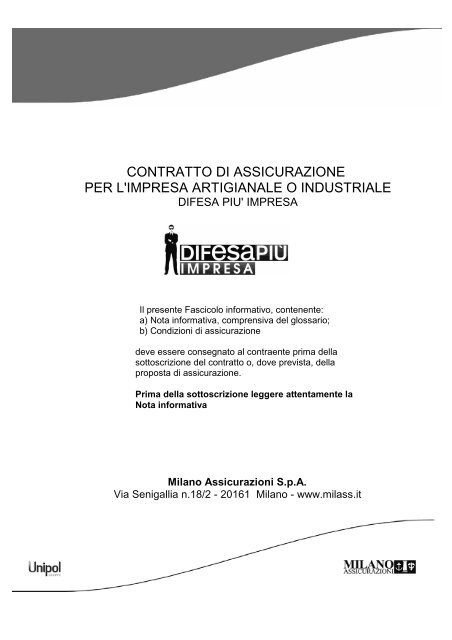 Fascicolo Informativo Difesa PiÃ¹ Impresa - plataroti assicurazioni