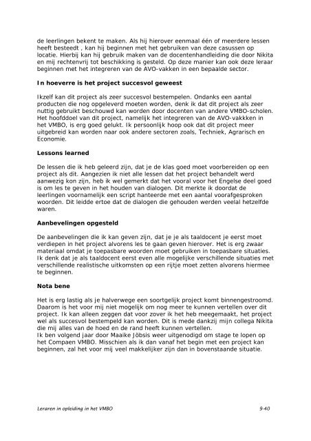 Verslag van Compaen VMBO Zaandam (pdf) - Stichting Platforms ...