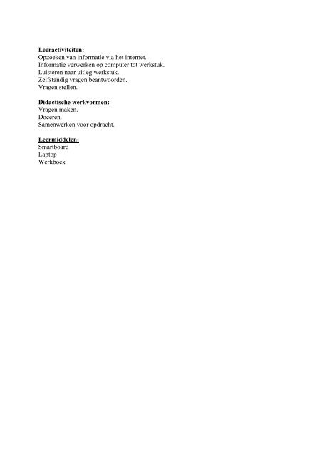Lesformulier 3: Werkstuk maken (pdf) - Stichting Platforms VMBO