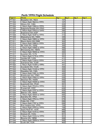 Perth YPPH Flight Schedule - Platinum Airways