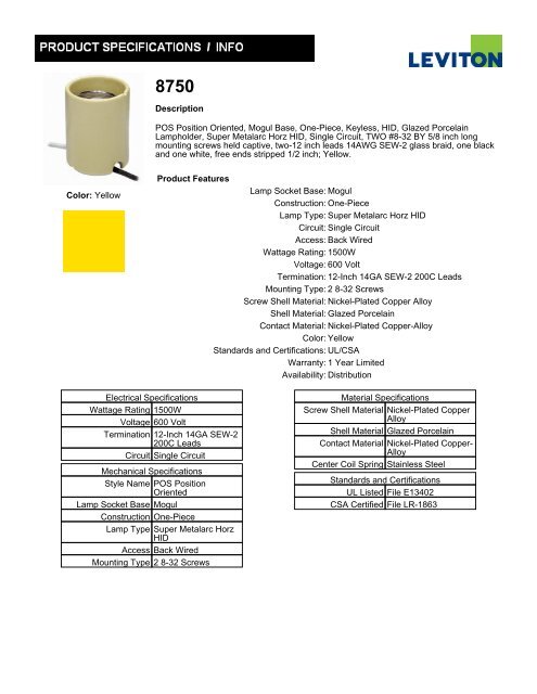 Cut Sheet - Platt Electric Supply