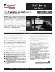 4000 Series Raceway Product Specification - by Legrand