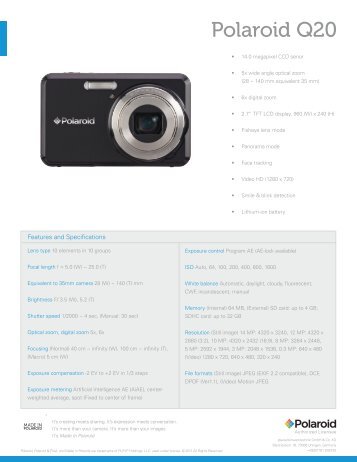 Polaroid Q20 sales sheet GB - plawa