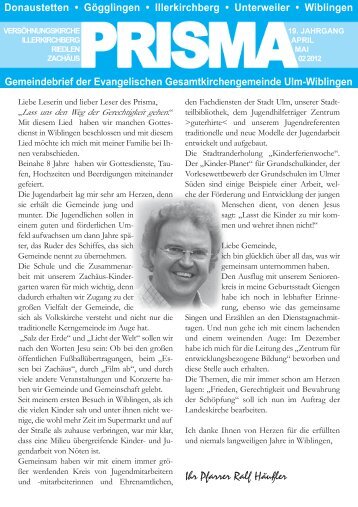 konfirmanden 2012 - Evangelische Gesamtkirchengemeinde Ulm ...