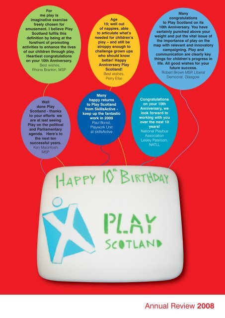 Annual Review 2008 10 Year Anniversary Edition - Play Scotland