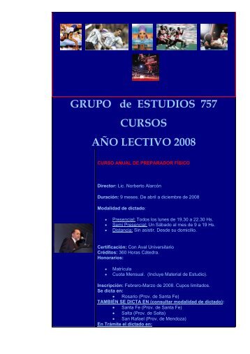 GRUPO de ESTUDIOS 757 CURSOS AÃO LECTIVO 2008