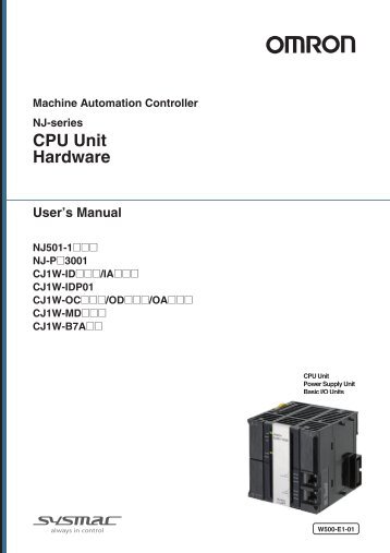 NJ-series CPU Unit Hardware User's Manual