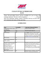 MultiFamily clean Up Chart - Allied Waste Services of Contra Costa ...