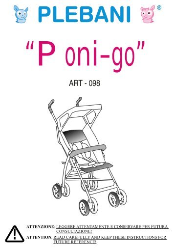 Poni-go Manual - Plebani, linea prima infanzia