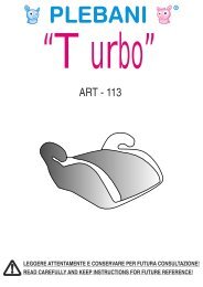 TURBO Instruction Manual - Plebani, linea prima infanzia