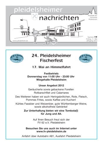 23:00 Uhr Wiegehalle Pleidelsheim Unser Angebot 2012