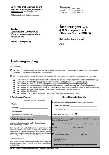 Antrag auf Neufeststellung einer Schwerbehinderung