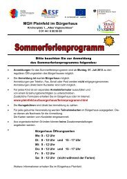 Sommerferienprogramm 2013 aktualisiert - Pleinfeld