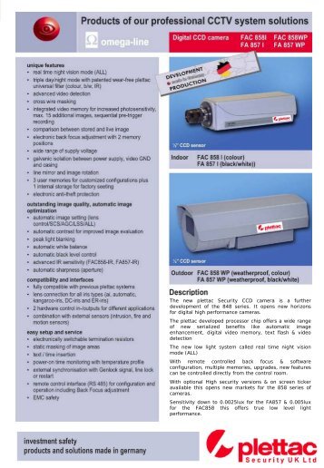 The new plettac Security CCD camera is a - plettac Security UK Ltd...