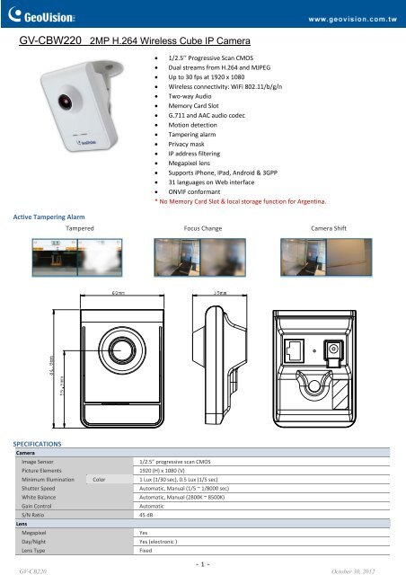 GV-CBW220 2MP H.264 Wireless Cube IP Camera