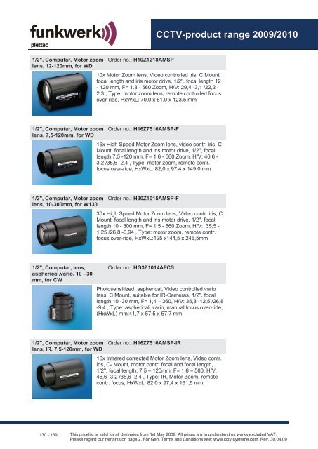 CCTV product range 2009/2010 - Plettac Security sro