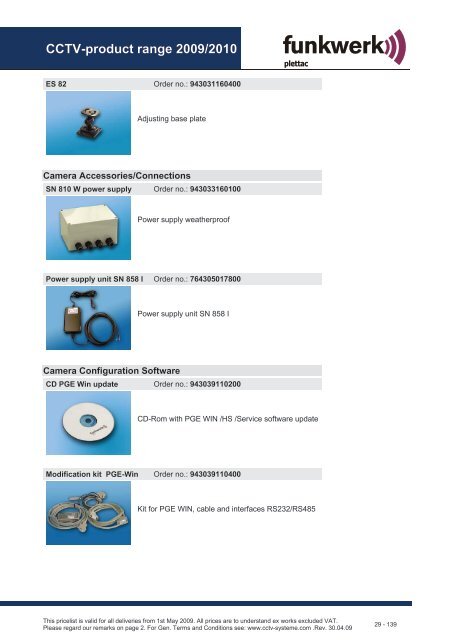 CCTV product range 2009/2010 - Plettac Security sro