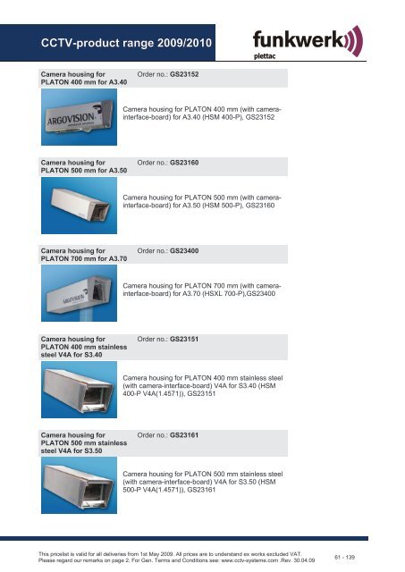 CCTV product range 2009/2010 - Plettac Security sro