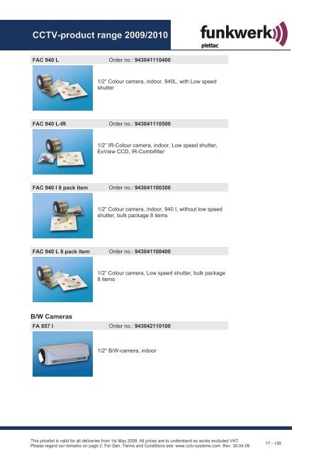 CCTV product range 2009/2010 - Plettac Security sro