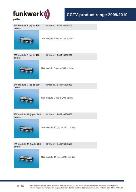 CCTV product range 2009/2010 - Plettac Security sro