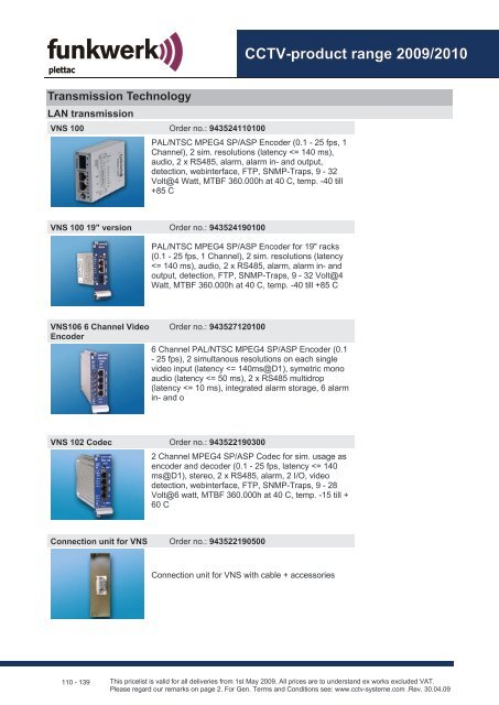 CCTV product range 2009/2010 - Plettac Security sro