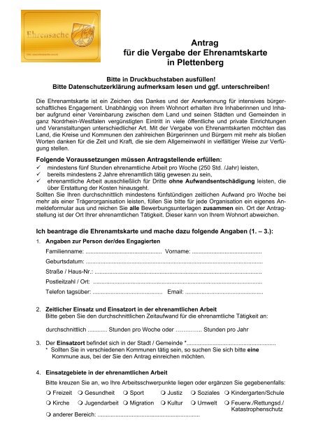 Antrag für die Ehrenamtskarte.pdf - Stadt Plettenberg