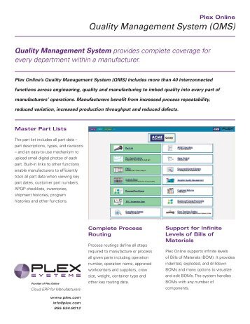 What does QMS look like in the Cloud? - Plex Systems